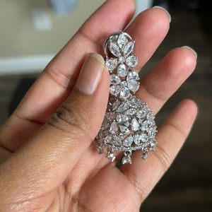 Large dome diamonds Jhumkas